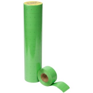 Price Gun Permanent Labels Punch Hole Design – Green (22x12mm, 1000 Labels per Roll)