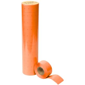 Price Gun Peelable Labels Punch Hole Design – Orange (22x12mm, 1000 Labels per Roll)
