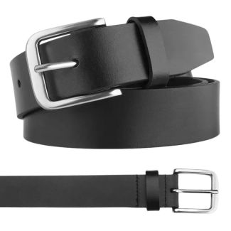 Primehide Men’s Full Grain Leather Belt with Screw Gunmetal Buckle 35mm Wide - Black (Medium)