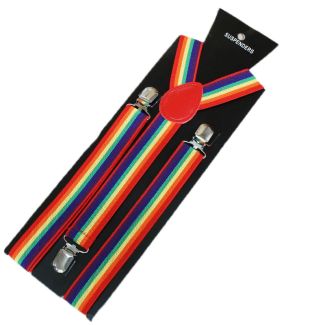 Wholesale Printed Fashion Braces - Rainbow Print 