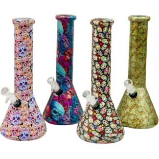 Printed Glass Bong – 12.6 Inches (Assorted Designs)