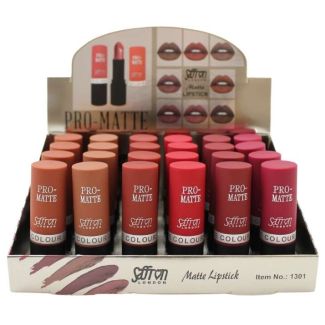 Wholesale Saffron Pro Matte Lipstick- Assorted Shades Tray B