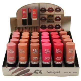 Wholesale Saffron Pro Matte Lipstick- Assorted Shades Tray A