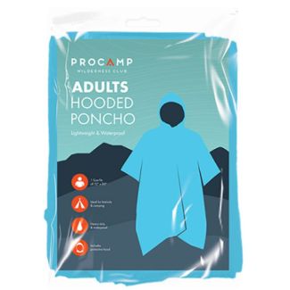 Wholesale Procamp Adults Reusable Hooded Poncho - Sky Blue 