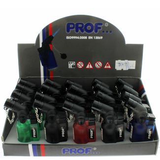 PROF Blue Jet Flame Refillable Lighters- Assorted Colours