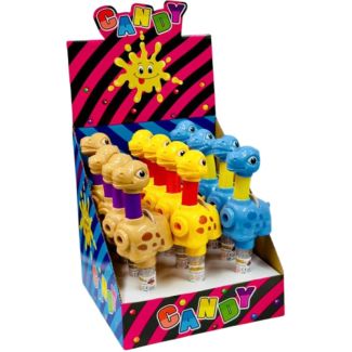 Projection Dinosaur Candy Stick with Pressed Sweets - Pack of 12 Assorted