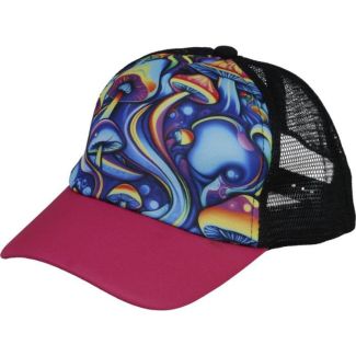 Psychedelic Mushroom Swirl Mesh Back Cap - Multicolour