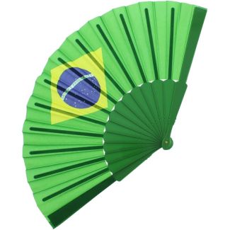 Brazilian Flag Folding Hand Fan - 23cm