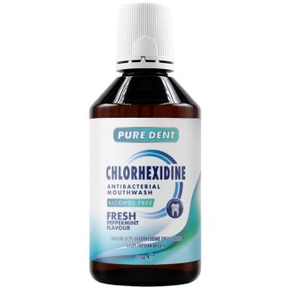 Puredent Chlorhexidine Antibacterial Mouthwash - Fresh Peppermint (500ml)