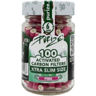 Purize Xtra Slim Filter Tips Jar - Pink (100pcs x 6mm)