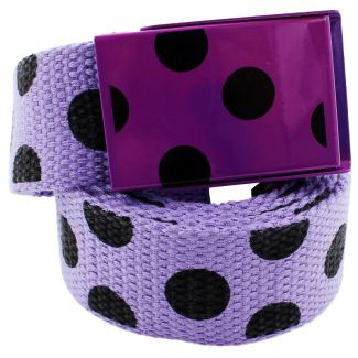 Purple Polka Dot Canvas Belt