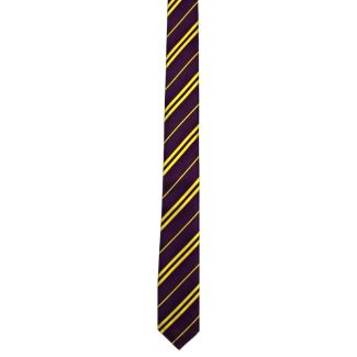 Purple Tie with Yellow Stripes