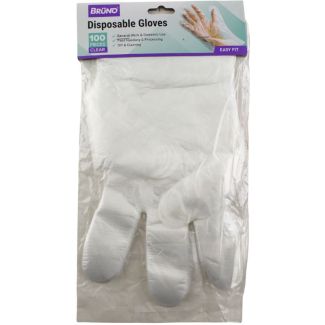 Disposable Clear Gloves 100 Pack - One Size