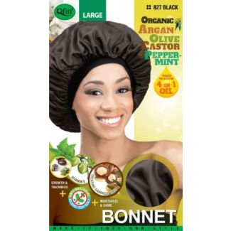 Qfitt Organic 4 In 1 Oil Bonnet  Large- Black (827)