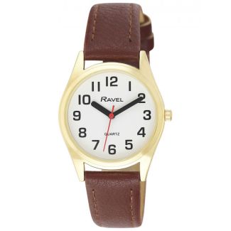 Wholesale Ravel Ladies Super Bold Expander Watch - Brown Strap