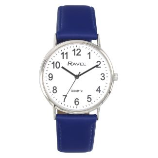 Ravel Men's Round Leather Classic Watch - Blue