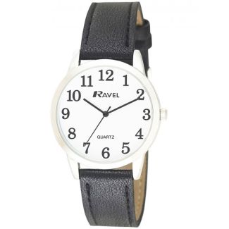 Ravel Men's Classic Arabic Strap Watch - Black / Silver