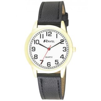Ravel Men's Classic Strap Watch - Black / Gold
