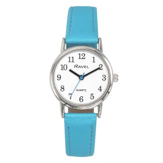 Ravel Ladies Round Polished Watch - Turquoise & Silver