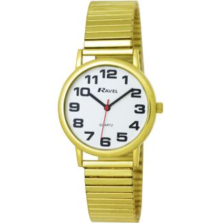 Ravel Men's Expander Bracelet Watch - Gold/White