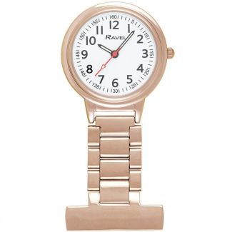 Wholesale Ravels Easy-Read Nurses Fob Watch- Rose Gold Tone 