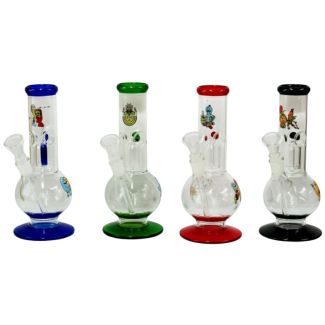 R & M Percolator Glass Waterpipe -  Assorted Colours (8inch)