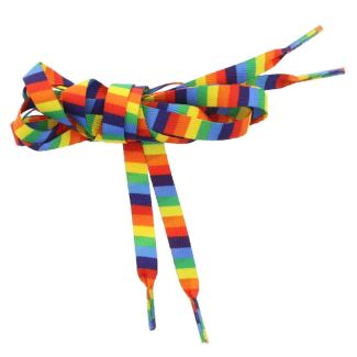 Rainbow Striped Shoelaces - 12 Pairs