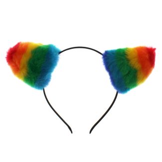 Wholesale Rainbow Coloured Bunny Ears Headband