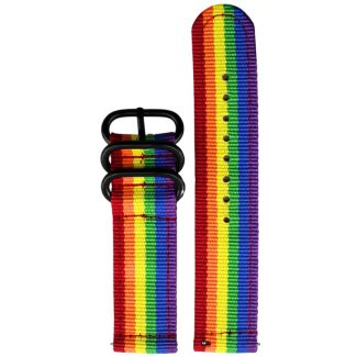 Rainbow LGBTQ+ Quick Release Nylon Watch Straps with Spring Bars - 18mm