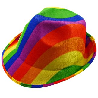 Wholesale Rainbow Print Trilby Hat