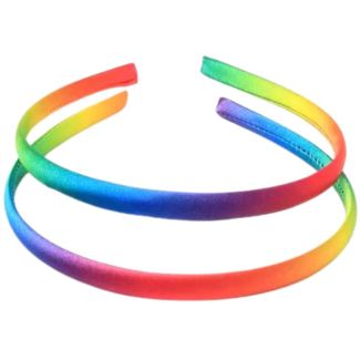 Rainbow Satin Alicebands (8mm Wide)