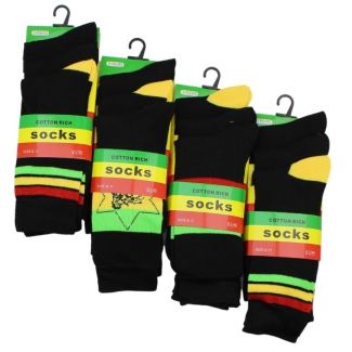 Wholesale Men's Cotton Rich Rasta Design Socks (3 Pair Pack)-Assorted