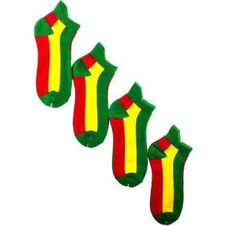 Men's Rastafarian Flag Design Trainer Socks (1 Pair Pack)