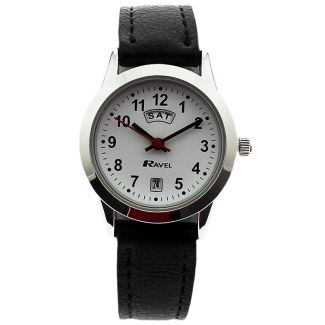 Wholesale 	 Ravel Ladies Classic Strap Watch - Black / Silver / White