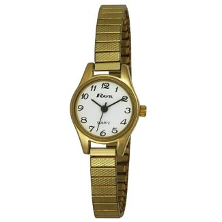 Wholesale Ravel Ladies Polished Petite Round Watch - Gold/White