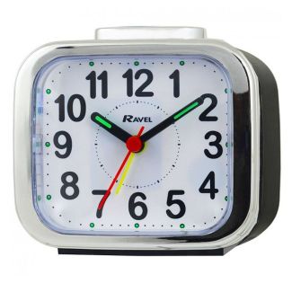 Wholesale Ravel Quartz Chrome Edged Alarm Clock - Black