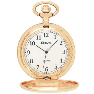 Ravel Design Polished Pocket Watch - Rose Gold