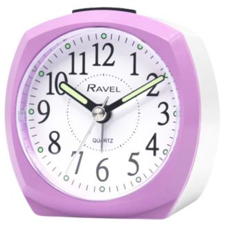 Ravel Front Colour Pop Beep Quartz Alarm Clock - Lilac/White