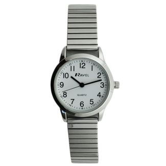 Ravel Ladies Classic Metal Expander Watch - Silver