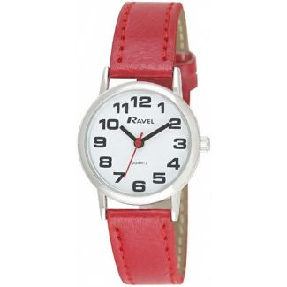 Ravel Ladies Classic Strap Watch - Red