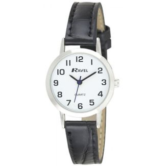 Ravel Ladies Classic Strap Watch - Black and Silver