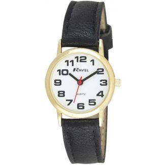 Ravel Ladies Easy Read Watch - Black Strap