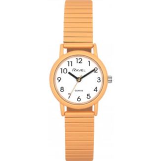 Ravel Ladies Expander Bracelet Watch - Pastel Persimmon