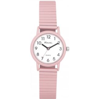 Ravel Ladies Expander Bracelet Watch - Pastel Pink