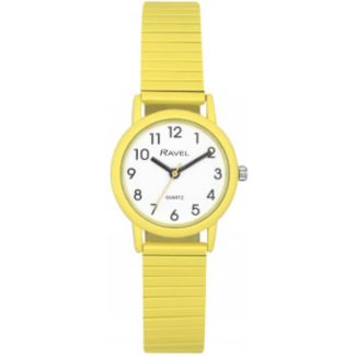 Ravel Ladies Expander Bracelet Watch - Pastel Yellow