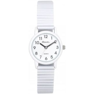 Ravel Ladies Expander Bracelet Watch - White