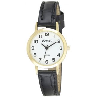 Ravel Ladies Polished Round Watch - Gold