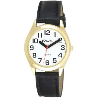 Ravel Men's Classic Super Bold Easy Read Watch - Black Strap