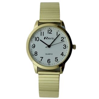 Ravel Mens Metal Expander Classic Fashion Watch - Gold