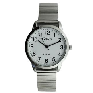 Ravel Mens Metal Expander Classic Fashion Watch - Silver